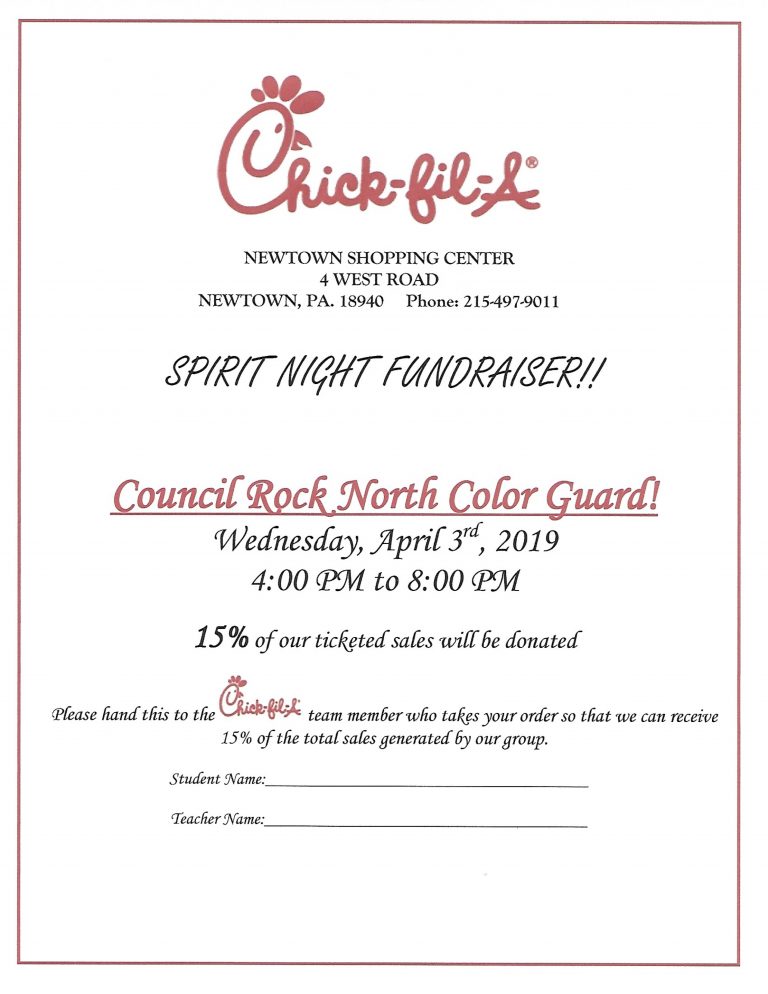 Chick fil A Spirit Night Fundraiser April 3rd 2019 (1) | Council Rock ...